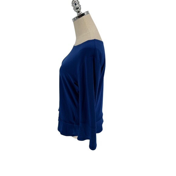 Simpli Top Women's Size 12 Blue Long Sleeve Round Neck - Picture 2 of 5